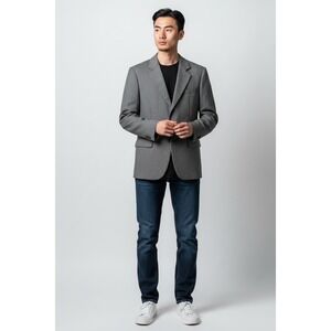 Giorgio Armani Borgo 21 Grey Wool 3 Button Blazer Jacket Mens 54 Made in Italy